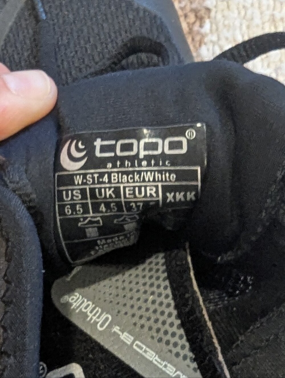 Topo Athletic ▪️ W-ST-4 Zero Drop Running Shoe 📐 6.5 Women's ▪️ Black - Picture 4 of 4